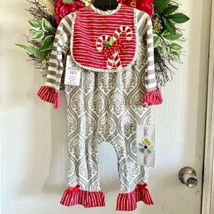 NWT Counting Daisies 24 month Christmas Outfit